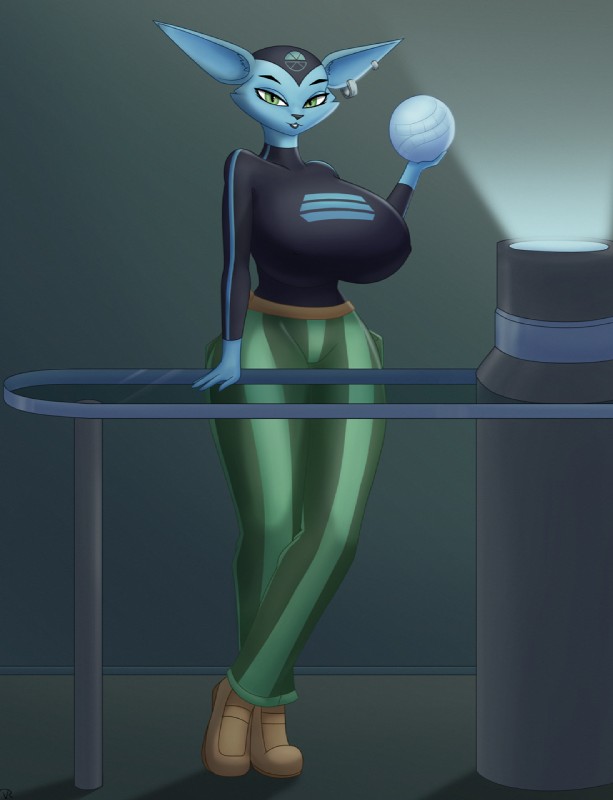 anthro big_breasts breasts clothing female fur looking_at_viewer solo r-rova beyond_good_and_evil_(game) ubisoft mei_(beyond_good_and_evil) domestic_cat felid feline felis mammal hi_res