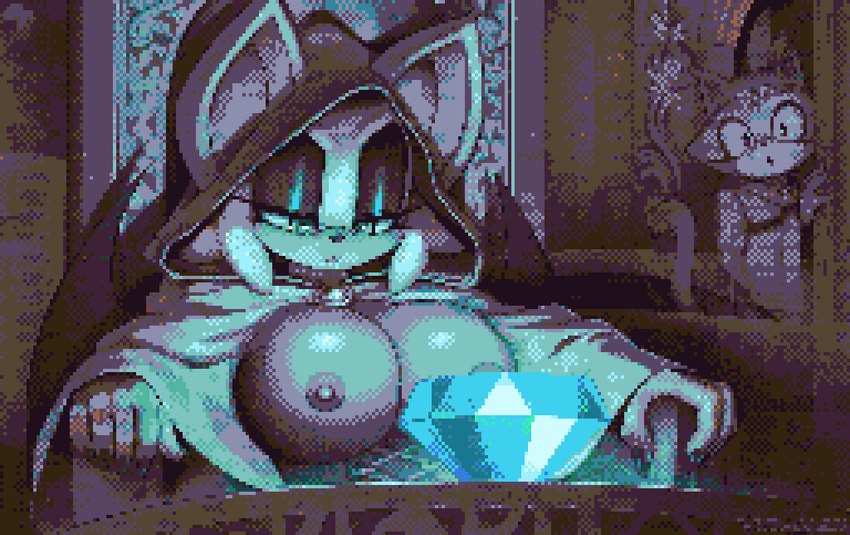 anthro areola being_watched big_breasts breasts casual_nudity chaos_emerald cloak clothed clothing corset detailed_background duo eavesdropping emerald_(gem) entranced exposed_breasts female female_anthro fur gazing gem glistening glistening_body glistening_breasts glistening_skin glowing half-closed_eyes hood huge_breasts lidded_eyes lingerie looking_at_another membrane_(anatomy) membranous_wings mouth_closed narrowed_eyes nipple_piercing nipples open_clothing open_robe partially_clothed partially_clothed_anthro partially_clothed_female piercing robe round_breasts sitting stare topless topless_anthro topless_female topwear voyeur wide_eyed wings closetofdoom krokobyaka third-party_edit pondering_my_orb sega sonic_the_hedgehog_(series) blaze_the_cat rouge_the_bat bat domestic_cat felid feline felis mammal digital_media_(artwork) pixel_(artwork)