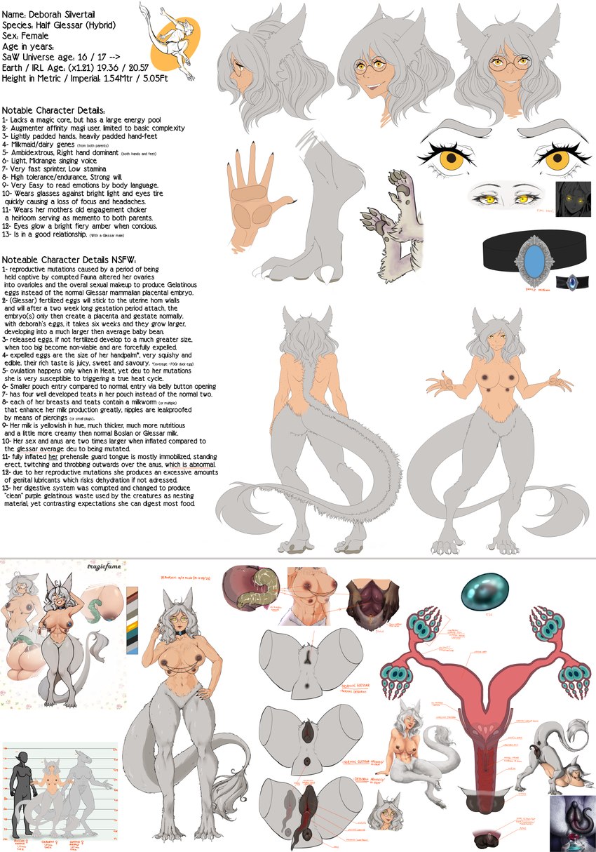 animal_genitalia animal_pussy anthro anus canine_genitalia canine_pussy eyewear female genitals glasses grey_nipples humanoid_pointy_ears internal multiple_forms nipple_chain nipple_piercing nipples piercing pointy_ears pussy spread_legs spreading standing tentacle_pussy tentacles text unusual_anatomy unusual_genitalia unusual_ovaries unusual_pussy aogasd danch1k richides deborah_silvertail boslan glessar humanoid hybrid symbiote worm absurd_res english_text hi_res model_sheet superabsurd_res