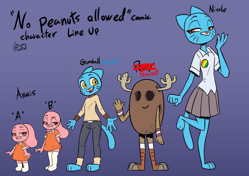 anais watterson, gumball watterson, nicole watterson, and penny fitzgerald (the amazing world of gumball and etc) created by soulcentinel