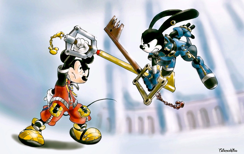 mickey mouse and oswald the lucky rabbit (kingdom hearts and etc) created by twistedterra