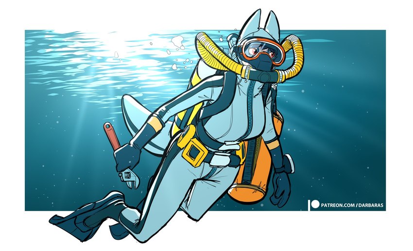 anthro breasts diving_mask female mask scuba scuba_diver scuba_suit solo text underwater water wetsuit darbaras elise_heider belgian_shepherd canid canine canis domestic_dog herding_dog mammal marine pastoral_dog sheepdog wolf hi_res url