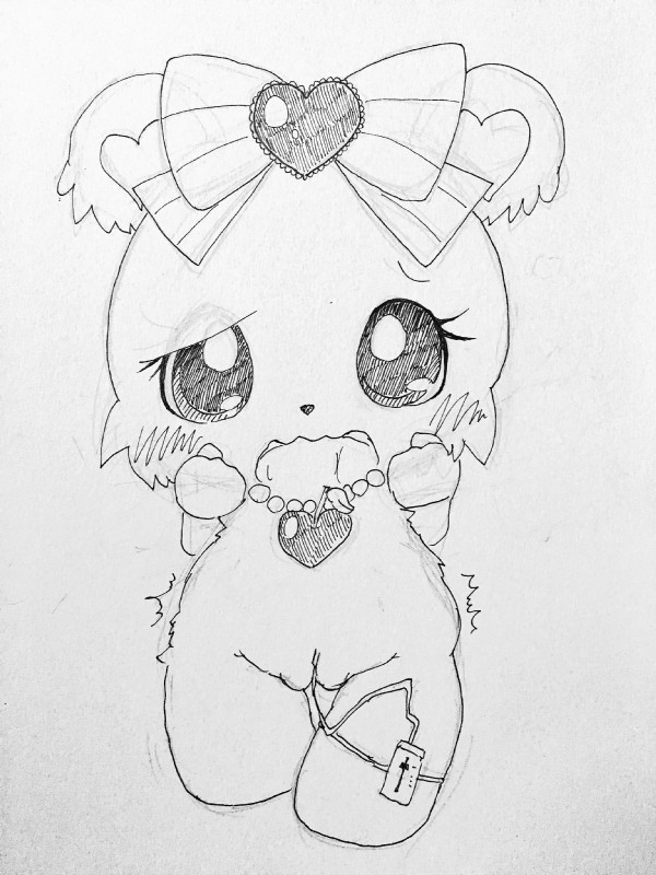 female genitals heart_symbol open_mouth pussy sex_toy simple_background solo tatwuyan jewelpet sanrio sega sega_fave rosa_(jewelpet) bear mammal 2017 3:4 hi_res monochrome