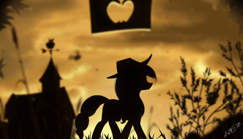 barn female sign silhouette solo zigword friendship_is_magic hasbro my_little_pony applejack_(mlp) equid equine horse mammal pony 2018 hi_res