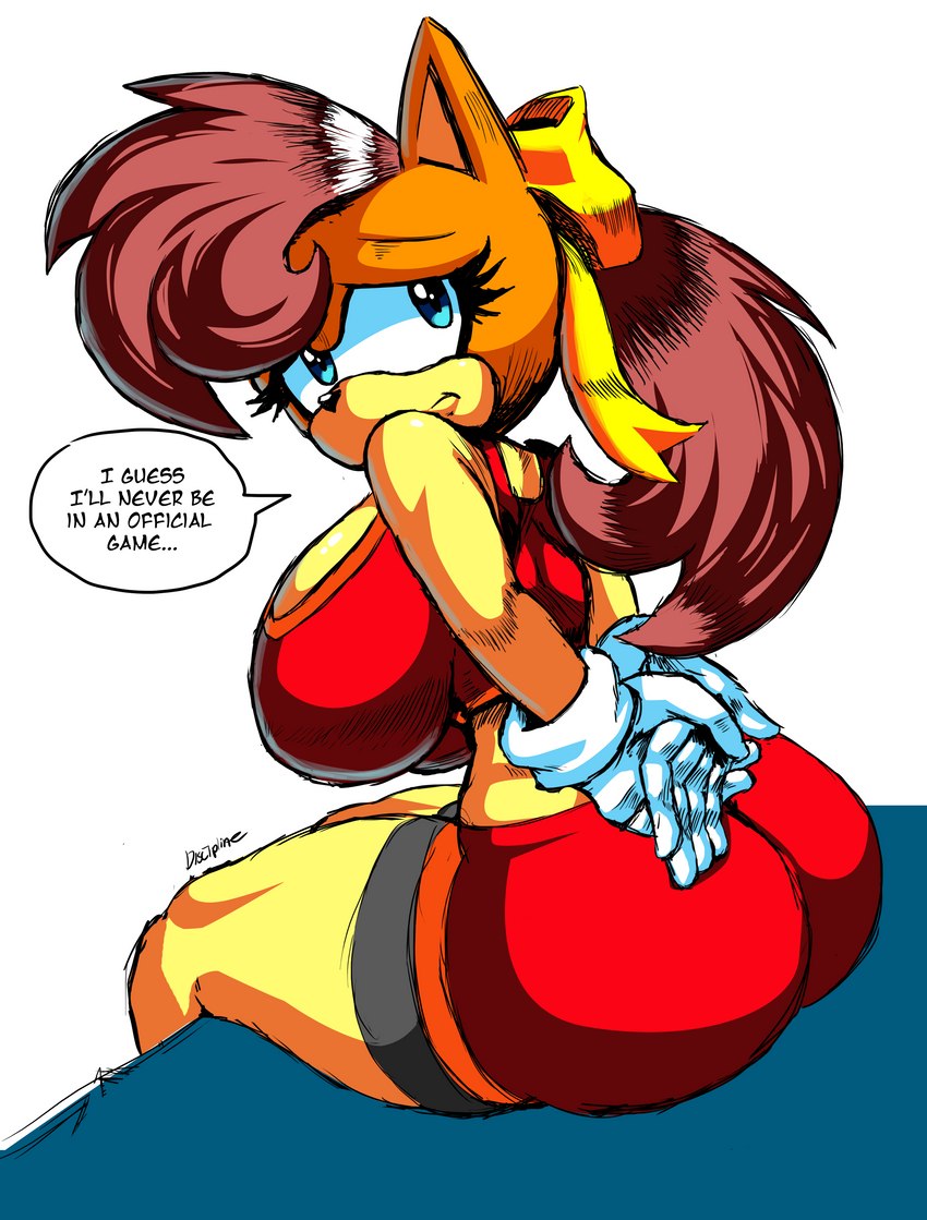 anthro big_breasts big_butt breasts butt female looking_back ribbons solo text thick_thighs artofthediscipline sega sonic_the_hedgehog_(series) sonic_x-treme tiara_boobowski absurd_res english_text hi_res