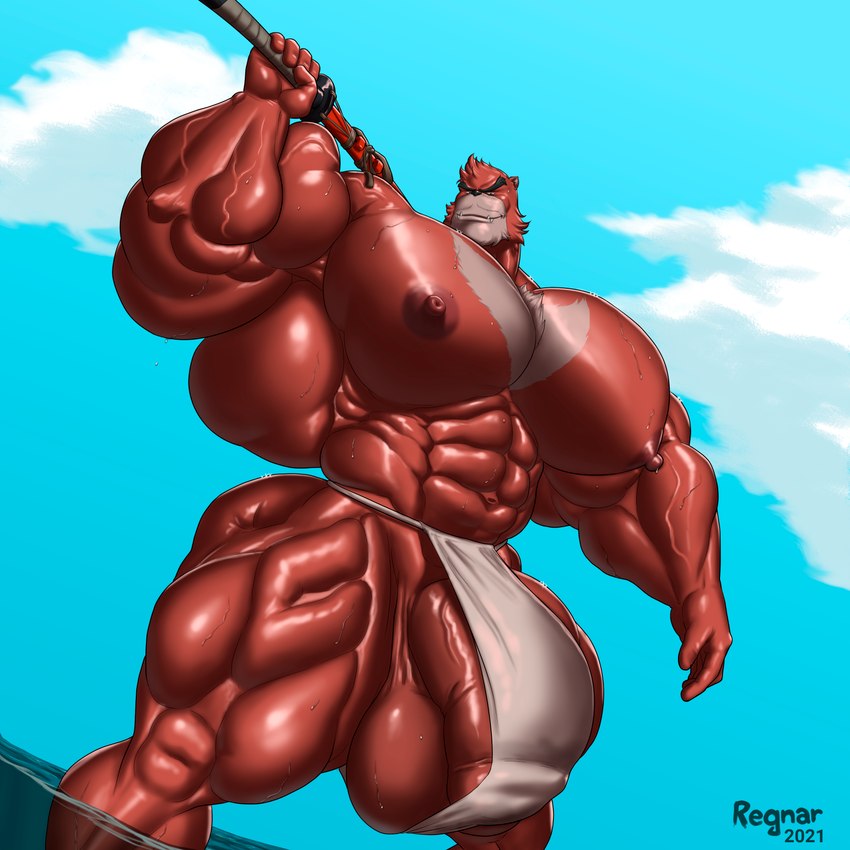 balls big_muscles big_pecs genitals huge_muscles huge_pecs hyper hyper_muscles male muscular nipples outside pecs penis solo regnar studio_chizu the_boy_and_the_beast kumatetsu bear mammal 1:1 absurd_res hi_res