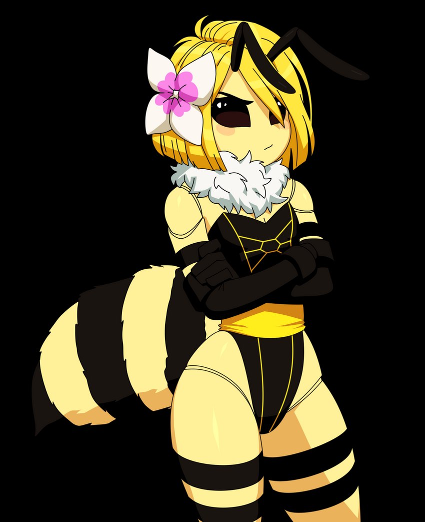 accessory antennae_(anatomy) anthro clothing female hair_accessory lingerie solo teddy_(clothing) lui-ra bianca_(lui-ra) arthropod bee hymenopteran insect alpha_channel hi_res