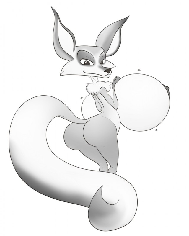 big_breasts big_butt breasts butt female huge_breasts hyper hyper_breasts nipples solo riddleaugust oscar's_oasis popy canid canine fennec_fox fox mammal true_fox 4:5 hi_res