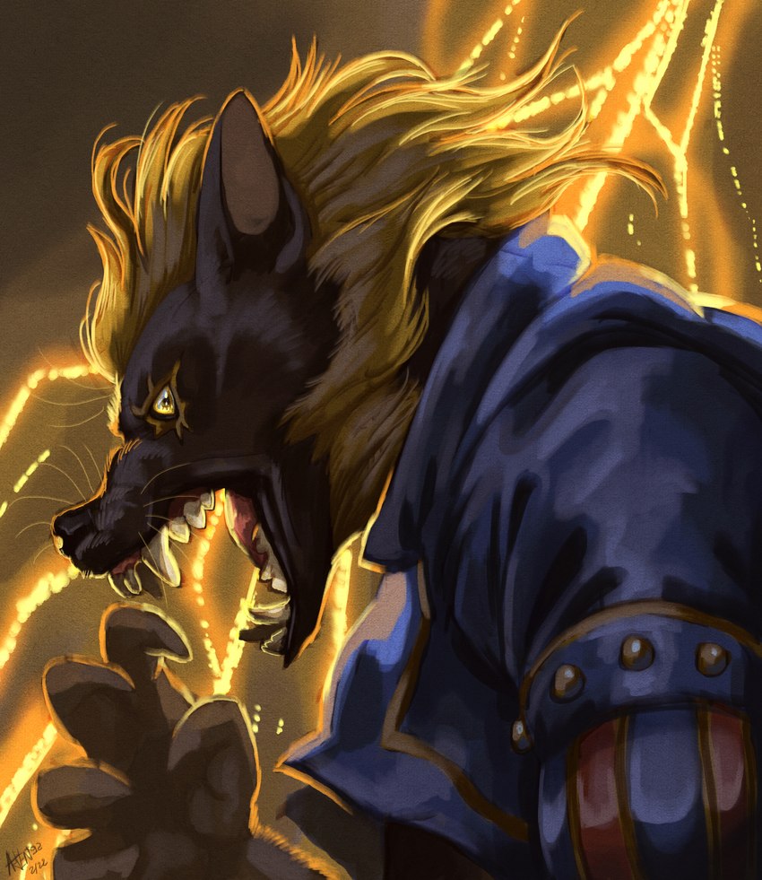 anthro blonde_eyelashes blonde_facial_hair blonde_hair blonde_sideburns brown_body brown_fur claws clothing coat eyelashes facial_hair fangs fur hair male multicolored_clothing multicolored_coat multicolored_topwear sideburns solo teeth topwear yellow_eyes panthera_arven mythology shin_megami_tensei_v loup-garou_(megami_tensei) canid canine canis mammal mythological_canine mythological_creature werecanid werecanine werecreature werewolf wolf absurd_res hi_res