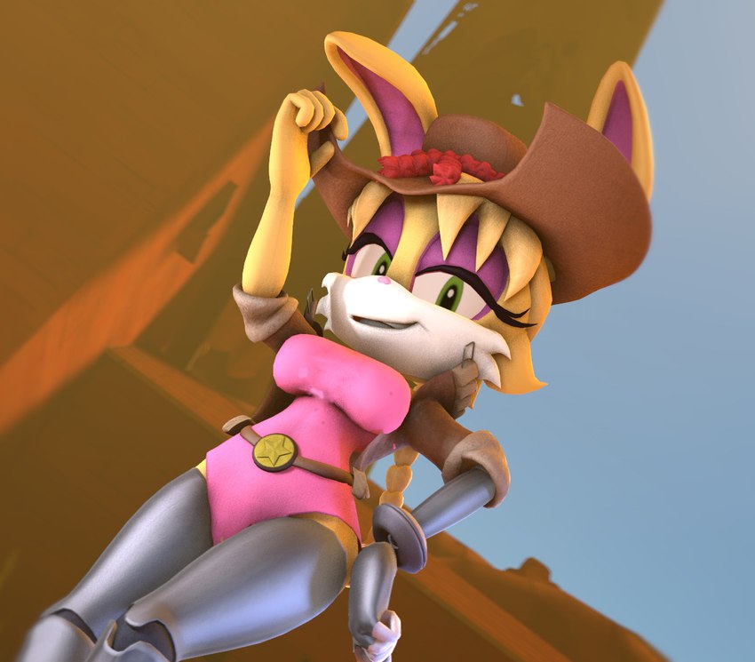 anthro breasts cleavage clothed clothing cowboy_hat curvy_figure female hat headgear headwear jacket leather leather_clothing leather_jacket leather_topwear sheriff_badge topwear rotalice2 archie_comics sega sonic_the_hedgehog_(archie) sonic_the_hedgehog_(comics) sonic_the_hedgehog_(series) bunnie_rabbot lagomorph leporid mammal rabbit 3d_(artwork) digital_media_(artwork) source_filmmaker_(artwork)