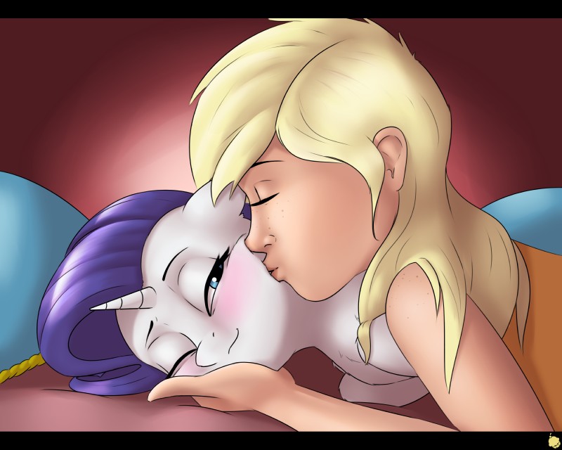 applejack and rarity (friendship is magic and etc) created by pudgeruffian