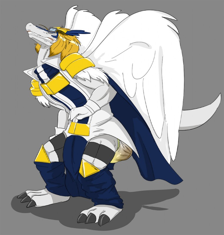 anthro armor black_claws bodily_fluids claws clothed clothing diaper diaper_use eyes_closed eyewear feathered_wings feathers feces genital_fluids gloves goggles grey_background handwear male peeing pooping scatplay simple_background soiled_diaper soiling soiling_diaper solo tail teeth toe_claws unclean_diaper urine used_diaper watersports wearing_diaper wet_diaper wetting white_body white_clothing white_feathers white_gloves white_handwear wings shironfan legendz mythology shiron dragon feathered_dragon feathered_scalie mythological_creature mythological_scalie scalie 2016 digital_media_(artwork)