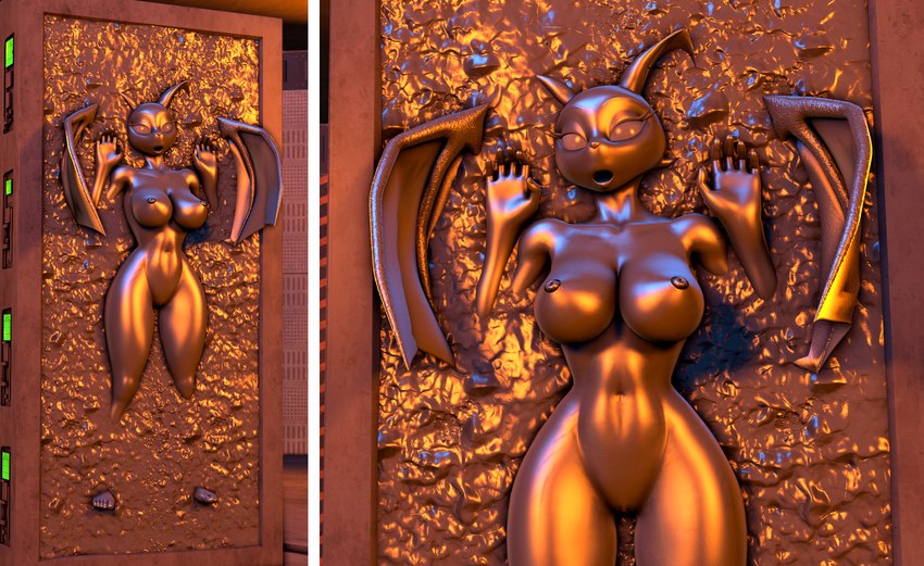 anthro bound breasts carbonite encasement female frozen nipples nude solo sfmcarbonfreezer warfaremachine_(modeler) sega sonic_the_hedgehog_(series) star_wars rouge_the_bat warfare_rouge bat mammal 3d_(artwork) absurd_res digital_media_(artwork) hi_res source_filmmaker_(artwork)