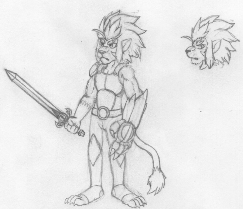 melee_weapon solo sword weapon redboi thundercats lion-o felid lion mammal pantherine monochrome