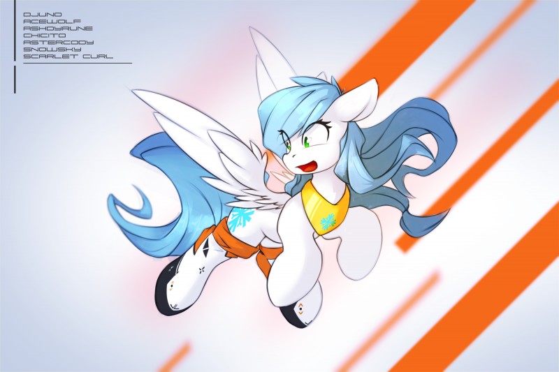 blue_hair cutie_mark feathered_wings feathers female feral green_eyes hair hooves solo white_body white_feathers wings queenbloodysky hasbro my_little_pony mythology fan_character equid equine mammal mythological_creature mythological_equine pegasus 3:2 absurd_res hi_res