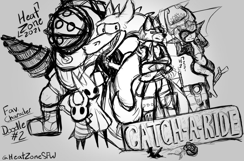 agitated anthro diving_suit drill female flower group machine male plant relaxing rose_(flower) sign stressed heatzone 2k_games bioshock cuphead_(game) hollow_knight mythology nintendo star_fox team_cherry the_legend_of_zelda twilight_princess big_daddy_(bioshock) claptrap grim_matchstick hornet_(hollow_knight) midna wolf_o'donnell arthropod canid canine canis dragon humanoid insect mammal mythological_creature mythological_scalie robot scalie wolf digital_media_(artwork) monochrome sketch