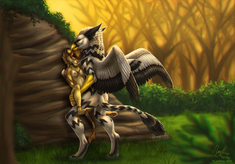 anthro beak big_dom_small_sub breasts dominant duo feathered_wings feathers female interspecies larger_male male male/female nude sex size_difference smaller_female wings leonoy mythology phrixus avian bird domestic_cat felid feline felis gryphon mammal mythological_avian mythological_creature