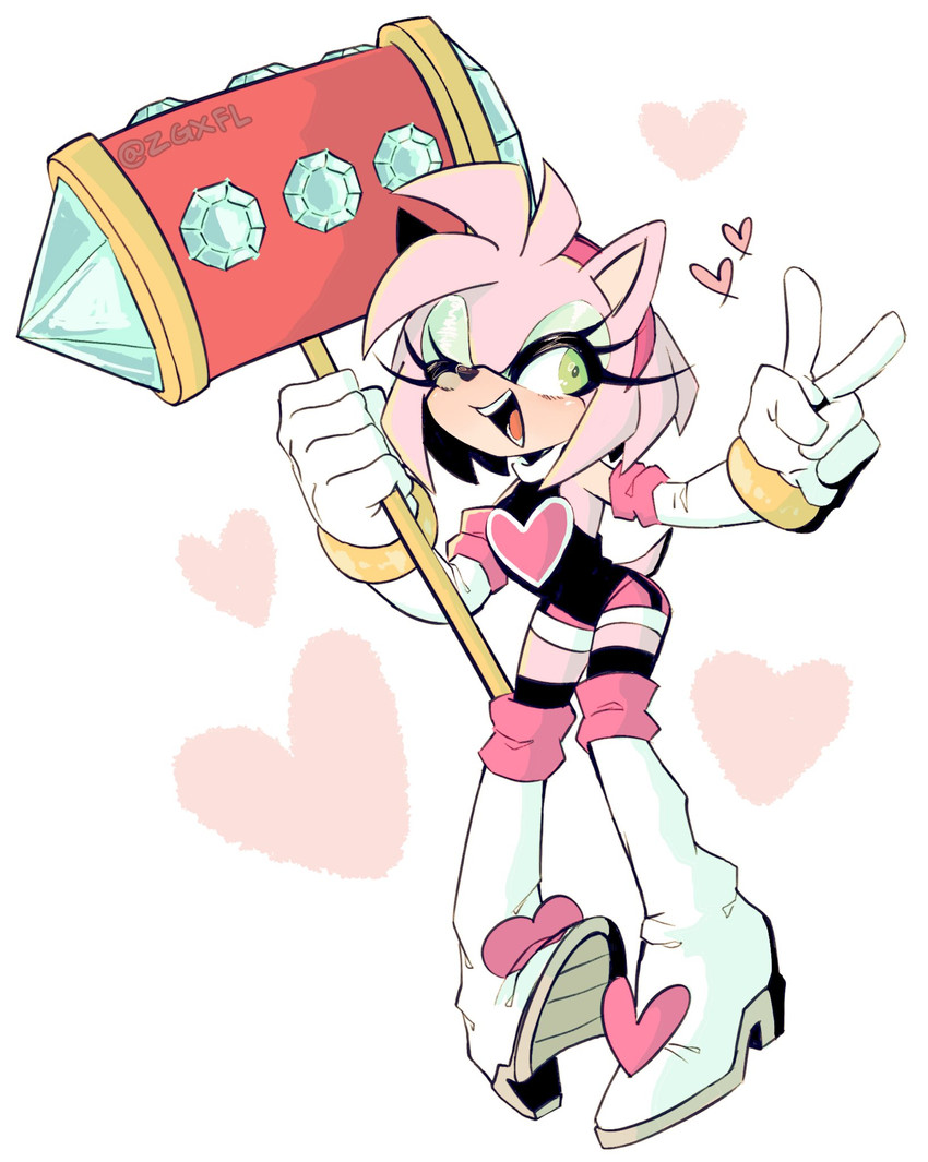 amy rose and rouge the bat (sonic the hedgehog (series) and etc) created by zgxfl