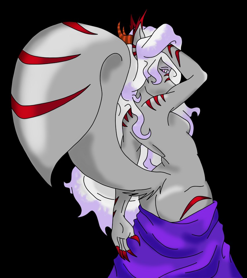 anthro breasts butt clothed clothing dress dress_down female hair half_naked hand_in_hair horn long_hair long_tail looking_at_viewer looking_back markings partially_clothed raised_arm rear_view seductive small_breasts solo striped_markings stripes tail topless topless_female touching_hair demonceelin ceelin_nothmeki demon mammal rodent sciurid succubus tree_squirrel alpha_channel colored hi_res