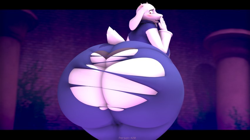 5_fingers anthro big_butt blush butt clothed clothing detailed_background dress embarrassed female fingers fur horn huge_butt hyper hyper_butt long_ears panties red_eyes solo teeth torn_clothing torn_dress underwear wet white_body white_fur not_person420 warfaremachine_(modeler) undertale undertale_(series) toriel warfare_toriel boss_monster_(undertale) bovid caprine goat mammal 16:9 2021 3d_(artwork) digital_media_(artwork) hi_res source_filmmaker_(artwork) widescreen