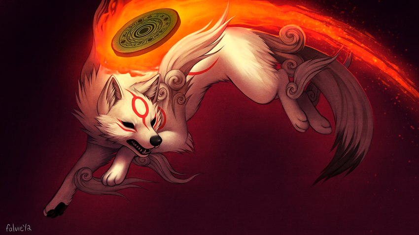 ambiguous_gender digitigrade divine_instrument feral fur quadruped solo tail white_body white_fur falvie capcom clover_studio okami_(capcom) amaterasu_(okami) canid canine canis deity mammal wolf 16:9 2012 digital_media_(artwork) hi_res widescreen