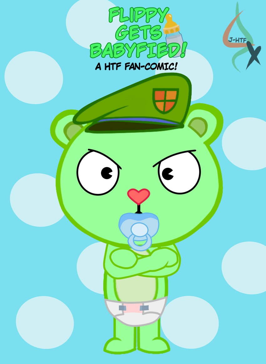 anthro clothed clothing diaper male solo wearing_diaper jameshtf happy_tree_friends flippy_(htf) bear mammal absurd_res hi_res