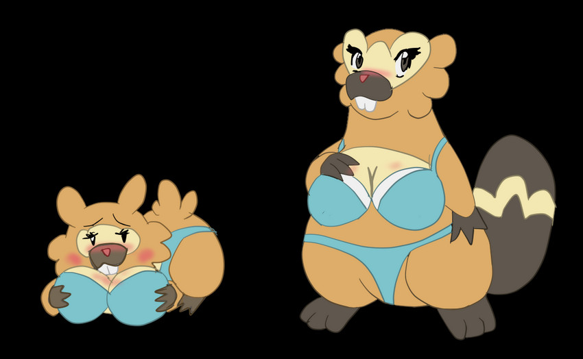 bikini clothing duo female feral simple_background swimwear transparent_background two-piece_swimsuit mitch-kun_(artist) pieismyfave nintendo pokemon bibarel bidoof generation_4_pokemon pokemon_(species) alpha_channel