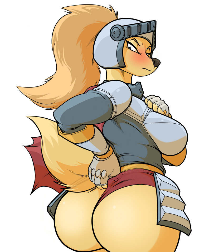 adjusting_clothing annoyed anthro armor big_breasts big_butt blush boob_armor breasts bubble_butt butt butt_focus butt_pose clothed clothing cross-popping_vein female female_anthro hair headgear helmet knight knight_armor looking_at_viewer looking_back looking_down panties pose presenting presenting_hindquarters simple_background skimpy solo unconvincing_armor underwear vein warrior wedgie white_background danonymous amelia_steelheart canid canine canis domestic_dog mammal 2020 hi_res