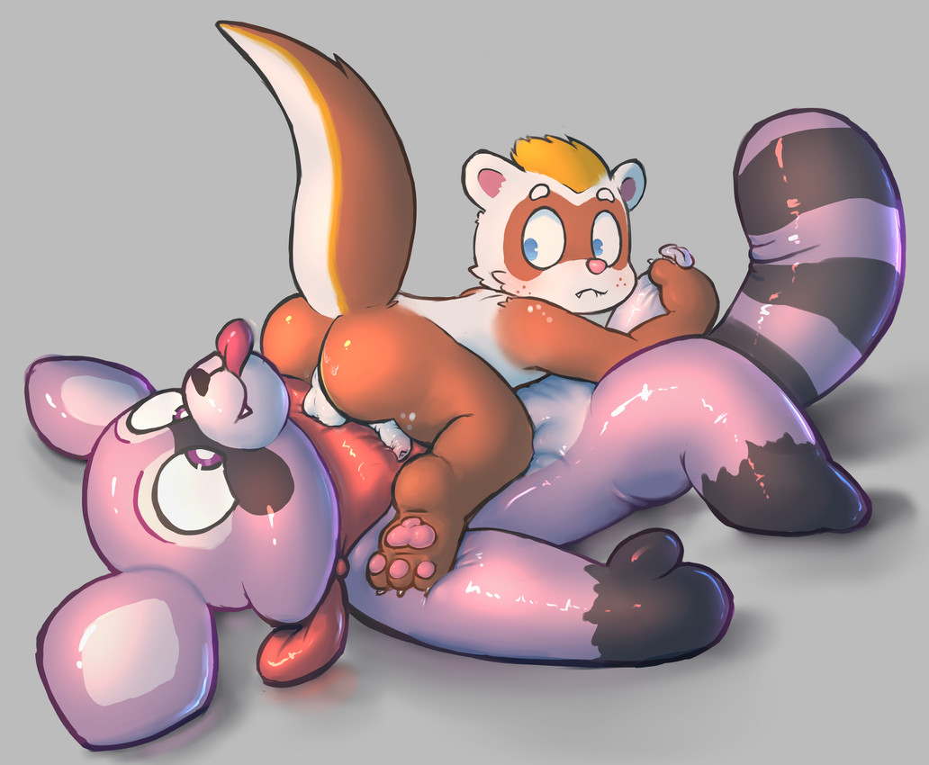 anthro backsack balloon balloon_penis balls bite biting_lip butt countershading duo feet foreskin freckled_face freckled_legs freckled_shoulder freckled_thighs freckles genitals humanoid_genitalia humanoid_penis inflatable licking long_foreskin lying lying_on_another male male/male nude on_back on_balloon penis perineum presenting presenting_hindquarters soles tongue unretracted_foreskin white_body white_countershading young young_anthro young_male badipoki indigo_park float_(badipoki) rambley_raccoon animate_inanimate domestic_ferret living_balloon living_inflatable mammal mustelid musteline procyonid raccoon true_musteline weasel absurd_res hi_res adult_(lore)