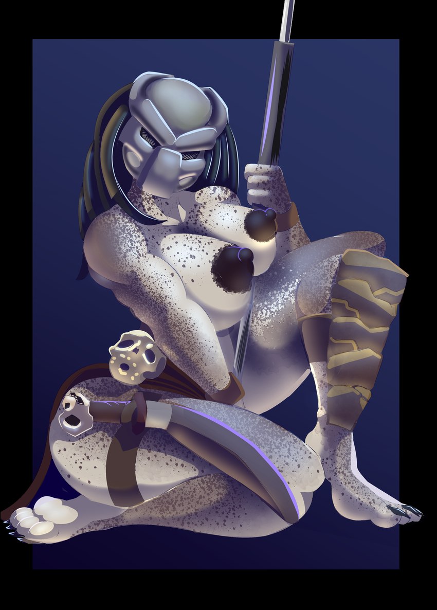 anthro armor belly big_breasts big_butt breasts butt chubby_cheeks eye_contact female female/female freckled_breasts freckled_chest freckled_legs freckled_shoulders freckled_thighs freckles headgear helmet looking_at_another looking_at_viewer markings pose seductive semi-anthro slightly_chubby slightly_chubby_female solo spots spotted_body spotted_markings thick_thighs weapon welding pagliaccci55 20th_century_fox 20th_century_studios alien_(franchise) alien_vs._predator_(franchise) disney disney_parks predator_(franchise) walt_disney_world helmed_(helmed) marks_barks alien alien_humanoid human humanoid mammal yautja absurd_res alpha_channel hi_res