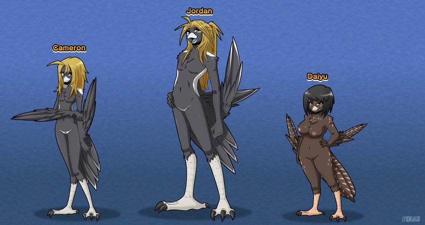 andromorph anthro big_breasts black_hair blonde_hair breasts brown_body brown_eyes brown_feathers feathers female femboy genitals grey_body grey_feathers group hair intersex larger_child larger_son multicolored_body nipples nude pussy short_stack slim_andromorph slim_anthro smaller_mother smaller_mother_larger_son smaller_parent standing tan_body tan_feathers trio two_tone_body white_body white_feathers h1draw cameron_(maddug) daiyu_(maddug) jordan_(maddug) avian bird corvid koel magpie_(corvid) oscine passerine absurd_res hi_res model_sheet signature father_(lore) father_and_child_(lore) father_and_son_(lore) mother_(lore) mother_and_child_(lore) mother_and_son_(lore) parent_(lore) parent_and_child_(lore) parent_and_son_(lore) son_(lore)