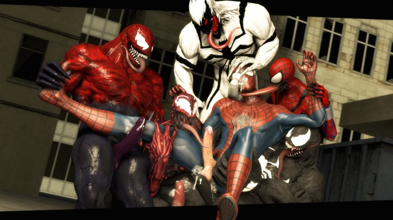 5_fingers bodily_fluids cum cum_on_penis erection fingers genital_fluids genitals group male male/male muscular not_furry penis sex mrflaptastic marvel spider-man_(series) anti-venom carnage_(marvel) spider-carnage spider-man_(character) toxin_(marvel) venom_(marvel) human humanoid mammal symbiote 3d_(artwork) digital_media_(artwork) hi_res source_filmmaker_(artwork)