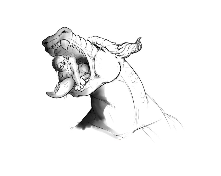 anthro bodily_fluids duo extreme_size_difference feet_first hair horn macro male male/male micro nude open_mouth oral_vore prey_in_mouth saliva scales size_difference teeth tongue vore pandottermon mythology dragon mammal mustelid mythological_creature mythological_scalie otter scalie 5:4
