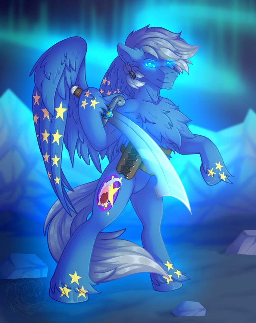 feral hair male mane solo wings fkk hasbro my_little_pony mythology equid equine mammal mythological_creature mythological_equine pegasus hi_res watermark