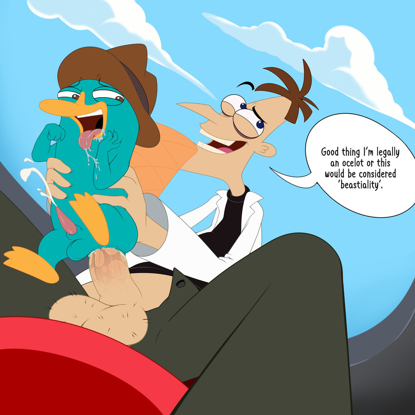 dr. heinz doofenshmirtz and perry the platypus (phineas and ferb and etc) created by enookie