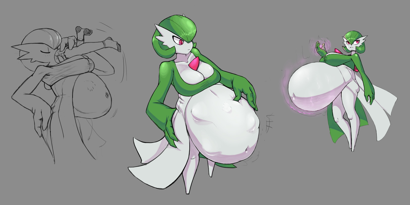 3_fingers abdominal_bulge ambiguous_gender aura belly big_belly big_breasts breasts butt chest_spike cleavage clothed clothing digestion_implied digestion_sequence dress eyes_closed fatal_vore female female_pred fingers green_body green_hair hair hand_on_belly hand_on_hip high-angle_view huge_belly human_prey humanoid_pred hyper hyper_belly larger_female larger_pred looking_away looking_down multiple_angles narrowed_eyes navel overweight overweight_female overweight_humanoid prey_outline pseudo_clothing pseudo_hair red_eyes simple_background size_difference solo spikes spikes_(anatomy) struggling struggling_prey swallowing telekinesis thick_thighs vore white_body areskraft33 nintendo pokemon gardevoir generation_3_pokemon human humanoid mammal pokemon_(species) 2022 absurd_res digital_drawing_(artwork) digital_media_(artwork) hi_res multiple_scenes