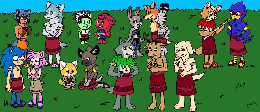 sonic the hedgehog, haida, legoshi, michiru kagemori, louis, and etc (sonic the hedgehog (series) and etc) created by ameth18 and sirinathehedgehog