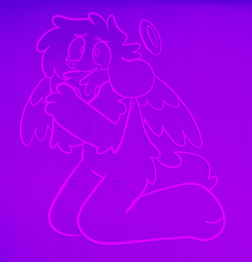 anthro arm_scar arm_tuft bodily_fluids crying feathered_wings feathers floppy_ears fluffy fluffy_hair gradient_background hair halo kneeling leg_scar male medium_hair scar self-harm_scars shoulder_tuft simple_background snot snot_string solo tail tears tuft wings furrysauce woofles_(furrysauce) angel bird_dog canid canine canis cocker_spaniel domestic_dog hunting_dog mammal molosser mountain_dog saint_bernard spaniel 2024 hi_res monochrome trans_(lore) trans_man_(lore)