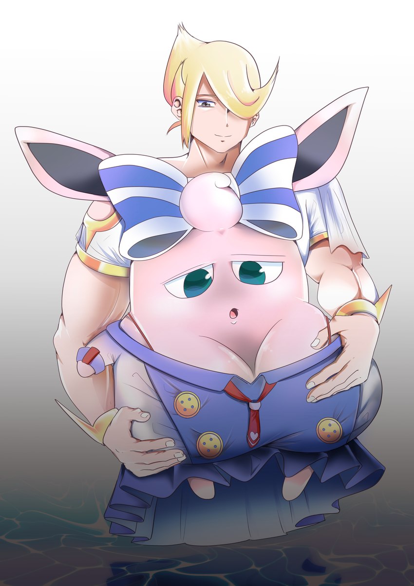 alternate_breast_size alternate_costume alternate_hairstyle anthro breast_grab breasts duo female hand_on_breast holowear_(pokemon) interspecies male male/female muscular muscular_male pokephilia questionable_consent water tapirclip nintendo pokemon pokemon_unite marine_style_wigglytuff volo_(pokemon) generation_1_pokemon human mammal pokemon_(species) wigglytuff absurd_res hi_res