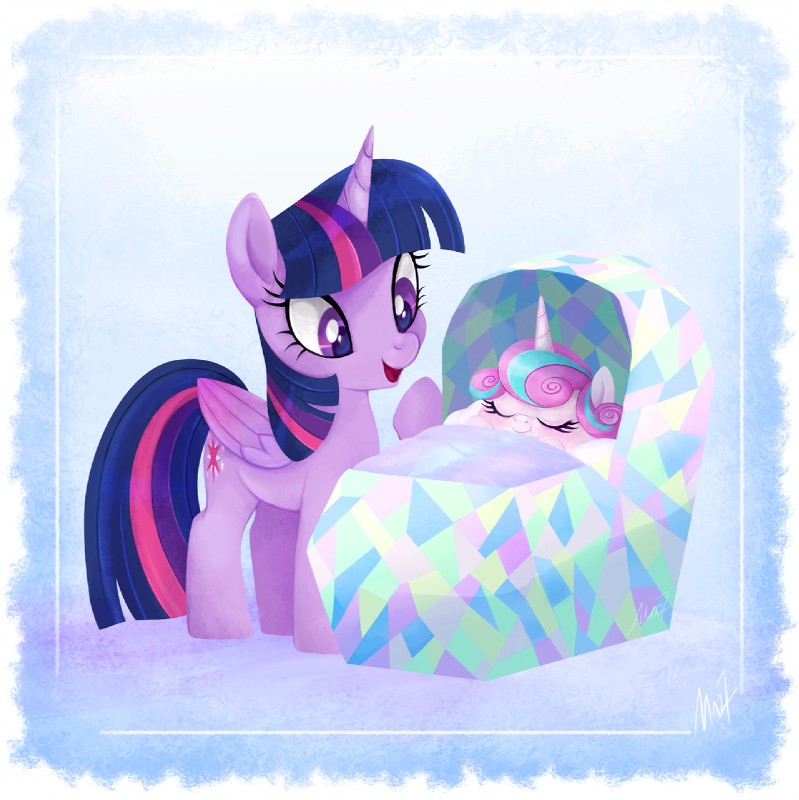 flurry heart and twilight sparkle (friendship is magic and etc) created by mn27