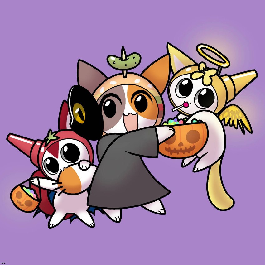 cheezborger, katsup, meowstard, and momo (magic cat academy and etc) created by thedogface