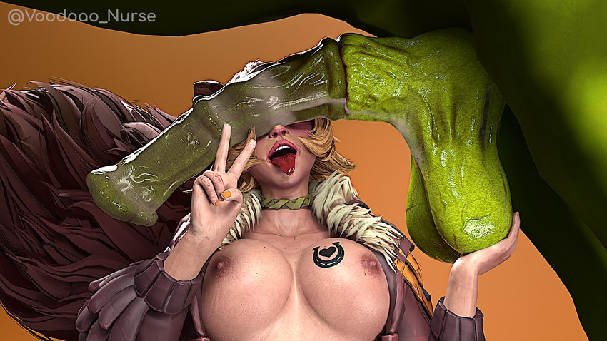 ahegao animal_genitalia animal_penis balls big_balls big_penis blonde_hair breast_tattoo breasts duo equine_genitalia equine_penis female female_on_feral feral genitals gesture green_body hair hand_gesture hand_on_balls horseshoe_tattoo huge_penis jewelry looking_pleasured male male/female male_on_humanoid necklace penis tattoo tongue tongue_out v_sign vein veiny_penis voodoo_nurse marvel squirrel_girl_(marvel) equid equine horse humanoid mammal rodent sciurid tree_squirrel 16:9 hi_res widescreen