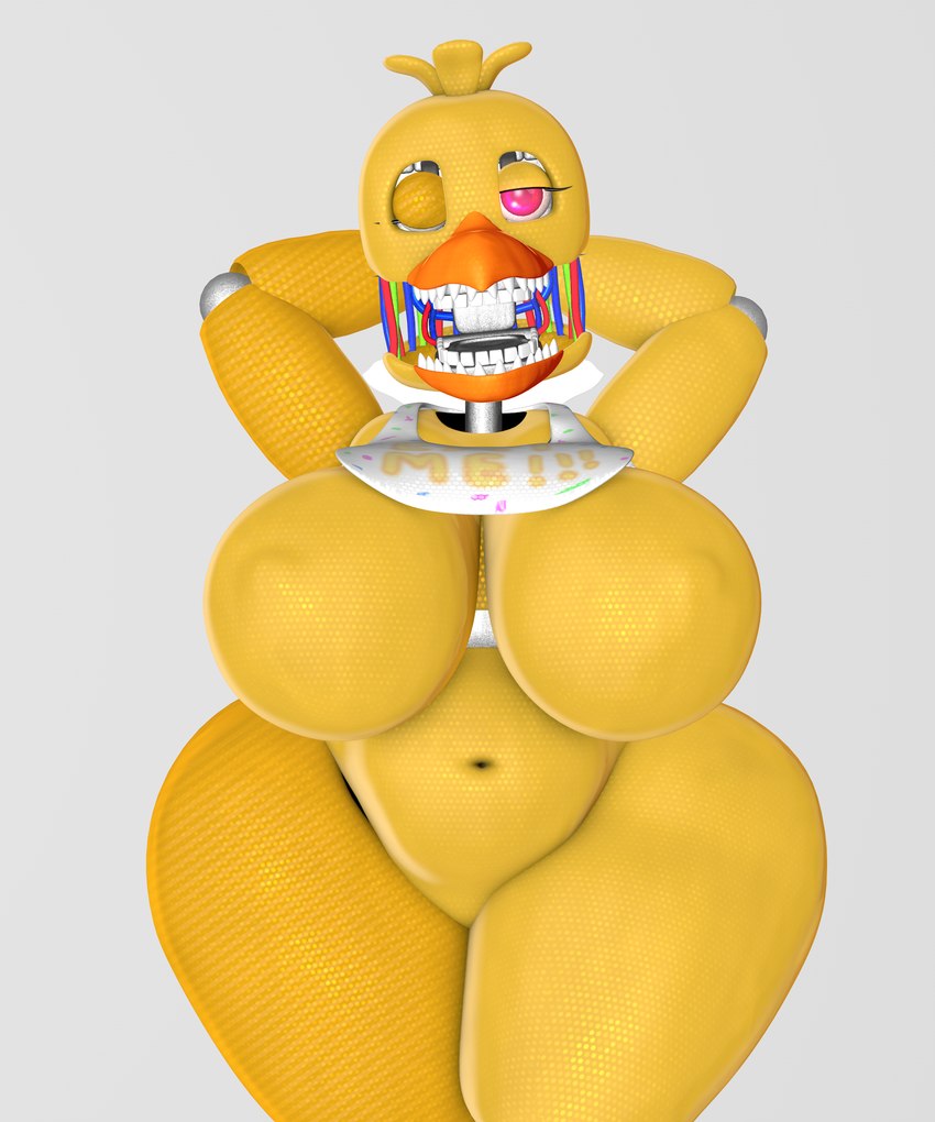 anthro beak belly bib_only big_breasts breasts female front_view huge_breasts huge_hips huge_thighs looking_at_viewer machine magazine one_eye_closed solo standing teeth thick_thighs toothed_beak wide_hips wink wire smokedsoul35 five_nights_at_freddy's five_nights_at_freddy's_2 scottgames withered_chica_(fnaf) animatronic avian bird chicken galliform gallus_(genus) phasianid robot 3d_(artwork) 5:6 digital_media_(artwork) hi_res