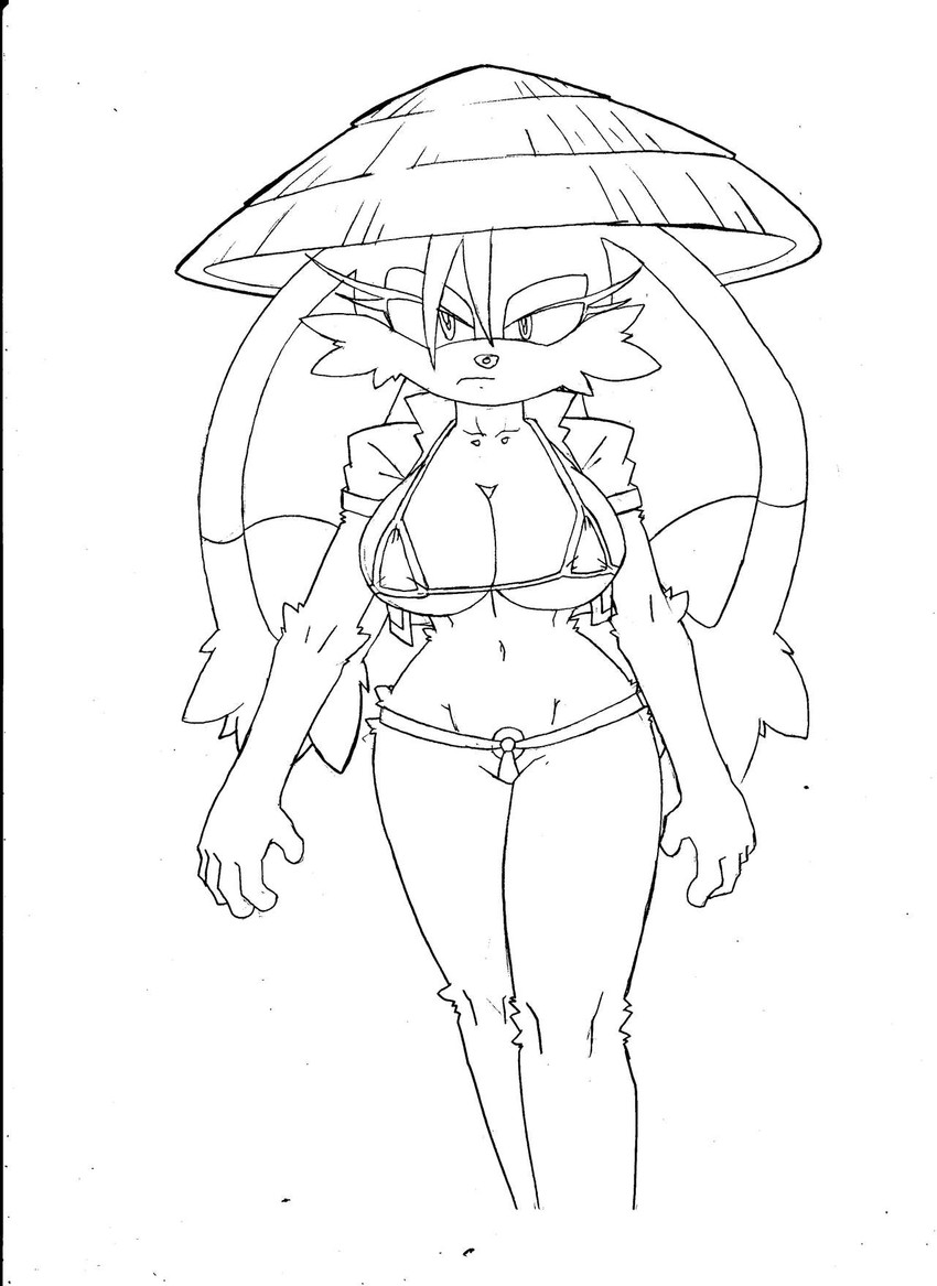 anthro big_breasts bikini breasts clothed clothing female skimpy solo swimwear two-piece_swimsuit superbunnygt archie_comics sega sonic_the_hedgehog_(archie) sonic_the_hedgehog_(comics) sonic_the_hedgehog_(series) conquering_storm felid feline lynx mammal digital_media_(artwork) hi_res monochrome