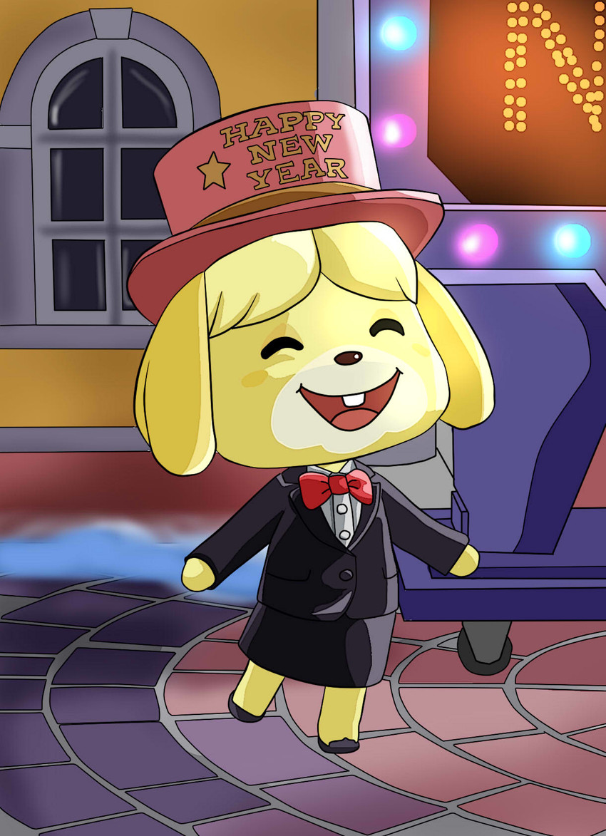 isabelle (animal crossing and etc) created by deskmaster107