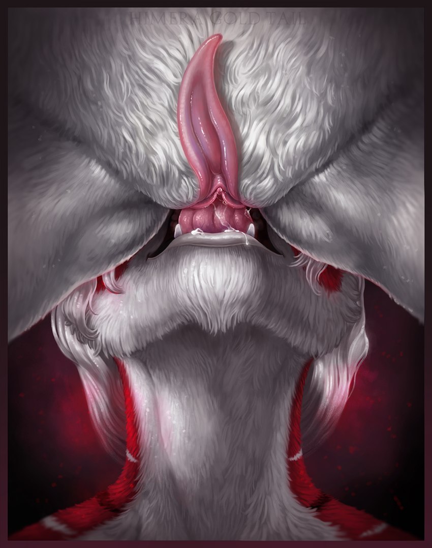 anthro cheek_tuft clitoral_hood clitoris cunnilingus duo faceless_character faceless_female facial_tuft female front_view fur genitals hair male male/female obscured_eyes oral pink_clitoral_hood pink_clitoris pink_tongue prehensile_clitoral_hood red_body red_fur sex tongue tongue_out tuft vaginal white_body white_fur white_hair himeragoldtail ambiguous_species sergal 2021 hi_res