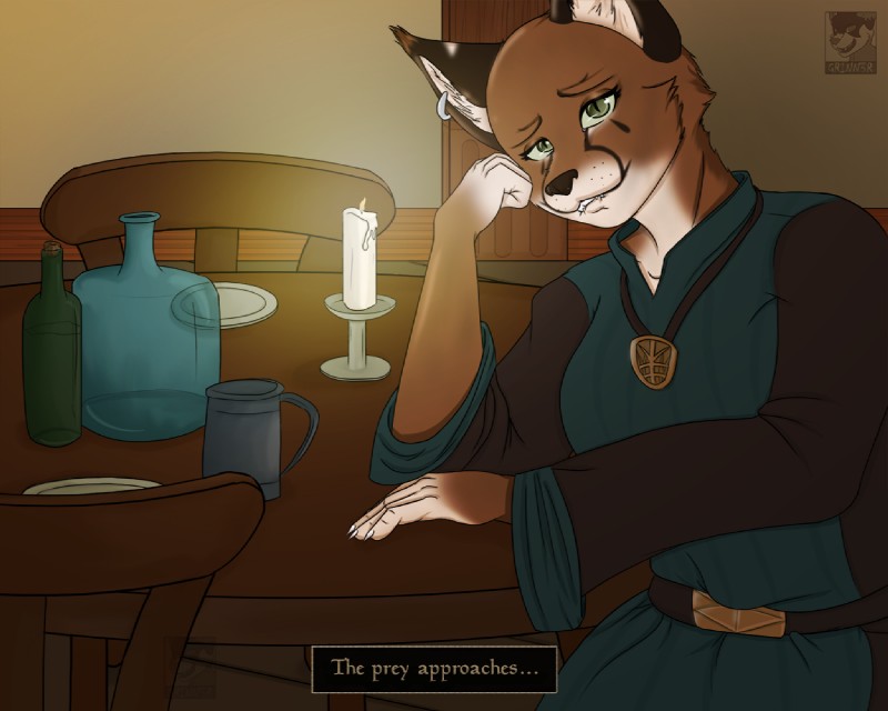 anthro bar bite biting_lip biting_own_lip candle clothed clothing female furniture looking_at_viewer self_bite sitting solo table conditional_dnp grinn3r bethesda_game_studios microsoft morrowind the_elder_scrolls ahnassi domestic_cat felid feline felis khajiit mammal 2019 5:4