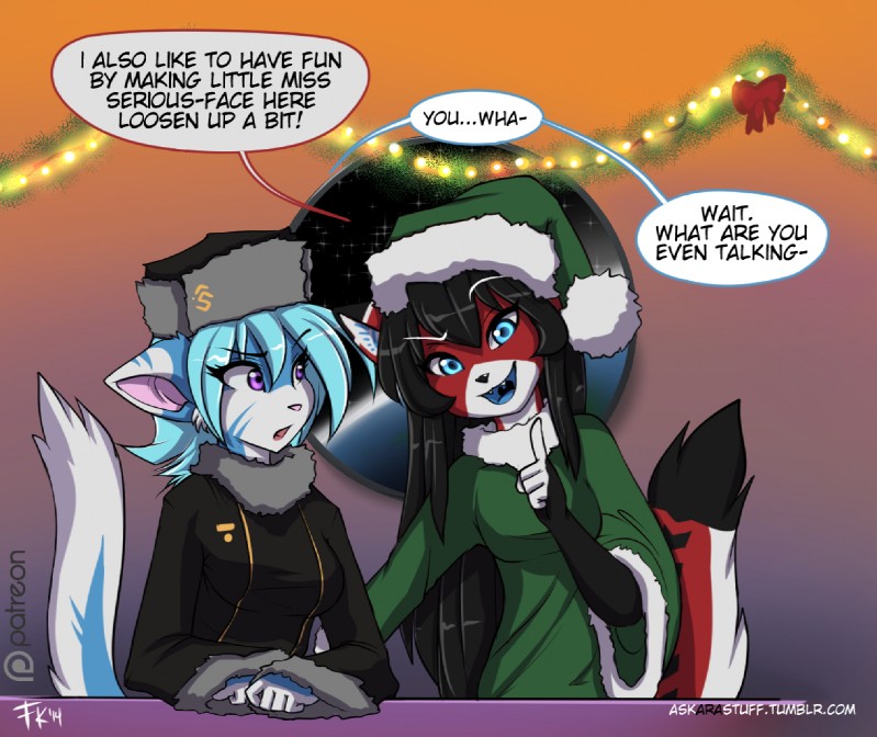 ara and vikna (christmas) created by fluff-kevlar