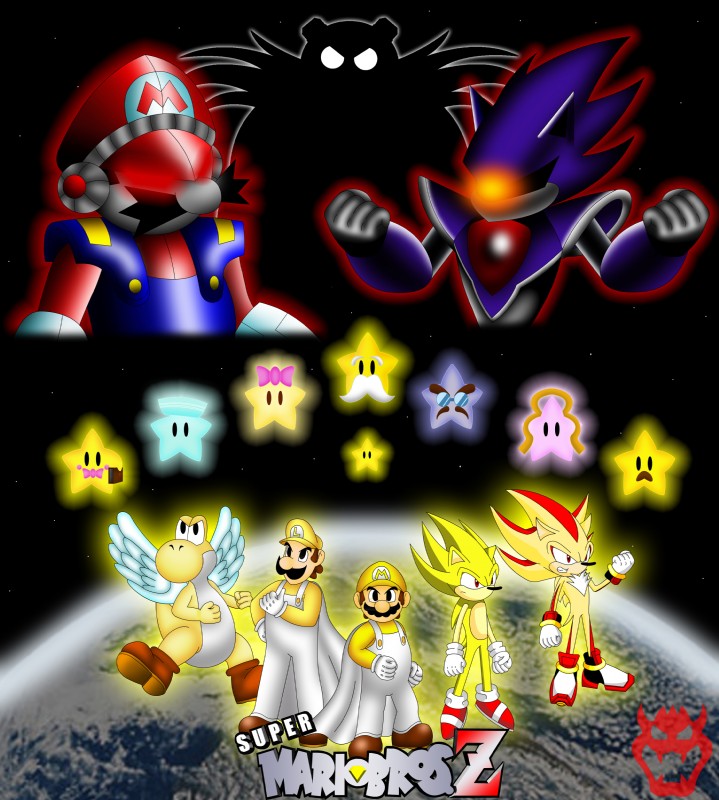 accessory blue_body blue_skin blush cape clothing extruded_text facial_hair fur glowing glowing_eyes grey_body grey_skin group hair_accessory hair_ribbon machine mustache red_body red_fur ribbons silhouette star white_eyes wings yellow_body yellow_fur yellow_skin magnus-bowser mario_bros nintendo paper_mario sega sonic_the_hedgehog_(series) super_mario_bros._z dr._eggman eldstar kalmar klevar luigi mamar mario mecha_mario mecha_sonic_mark_ii misstar muskular shadow_the_hedgehog skolar sonic_the_hedgehog robot yoshi absurd_res hi_res brother_(lore) brothers_(lore) sibling_(lore) twins_(lore)