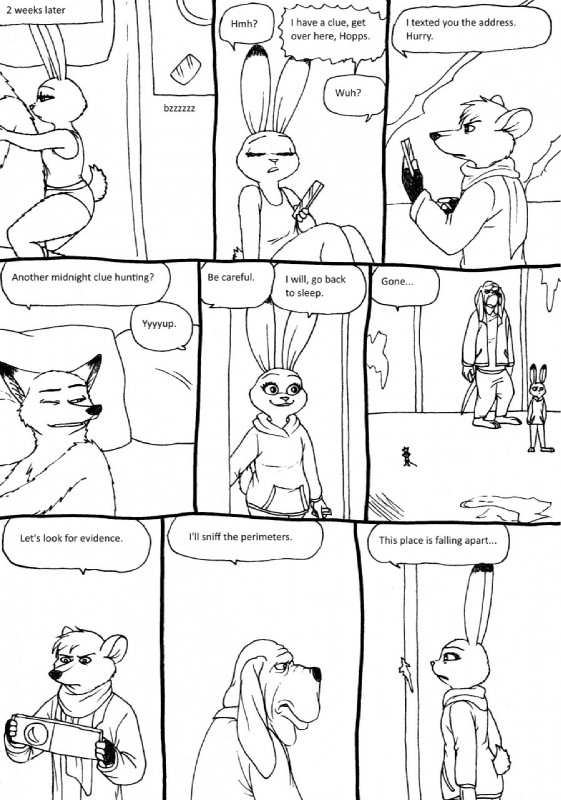 anthro clothing dialogue duo female long_ears male simple_background size_difference speech_bubble text white_background bernielover disney the_great_mouse_detective zootopia basil_(disney) judy_hopps nick_wilde niles canid canine canis domestic_dog fox lagomorph leporid mammal mouse murid murine rabbit red_fox rodent true_fox comic english_text hi_res monochrome